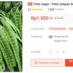 penjualan pete di shopee